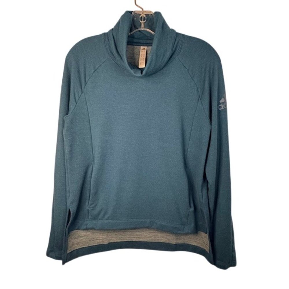ADIDAS Women Essentials Funnel Neck Pullover Sweatshirt Performance Fleece